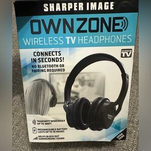 Sharper Image Own Zone Wireless TV Headphones New Open Box